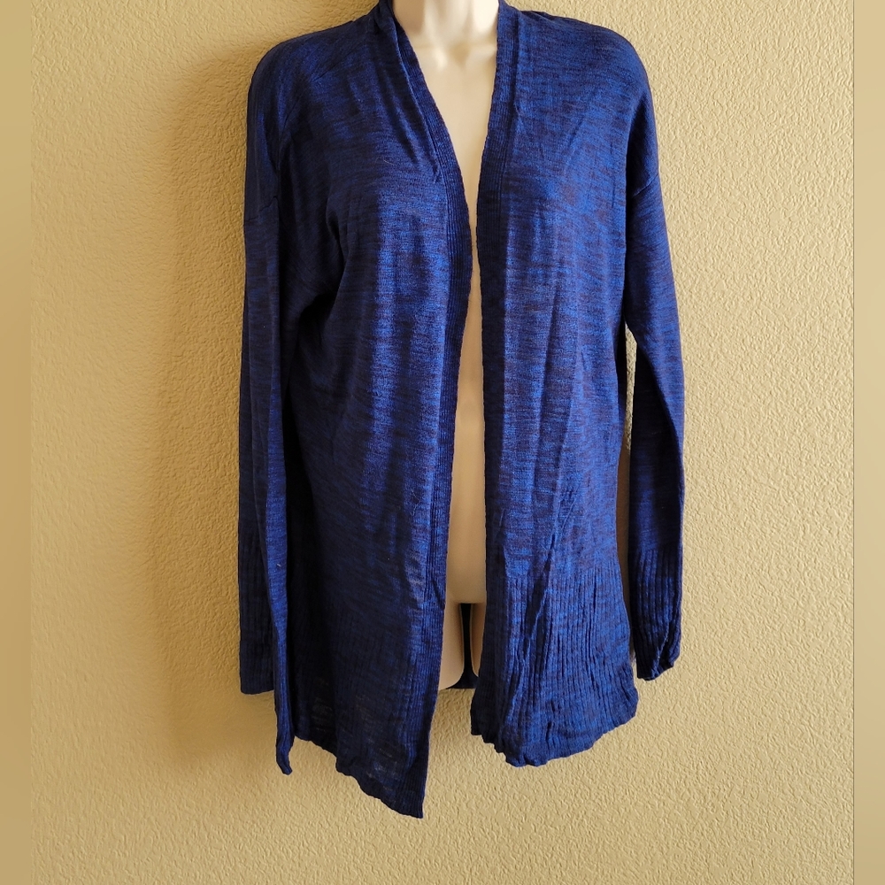 Lightweight long sleeve royal and black cardigan